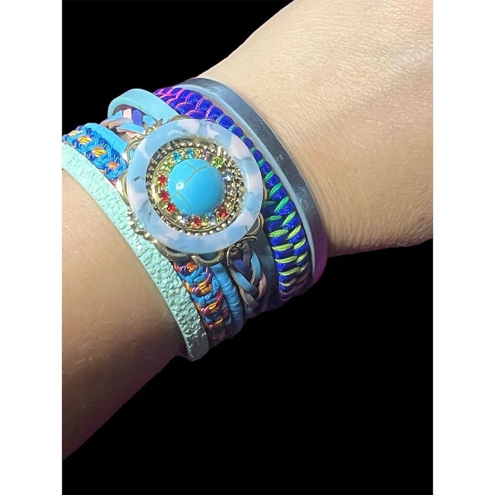 Handmade Boho Multi-Strand Leather Wrap Bracelet for Women with Turquois… - Picture 15 of 15